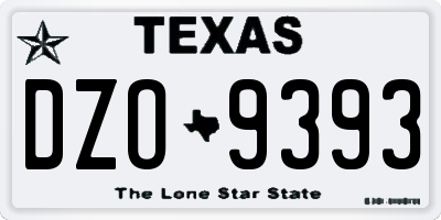 TX license plate DZO9393