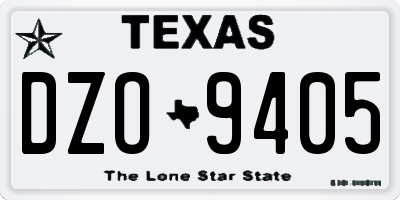 TX license plate DZO9405