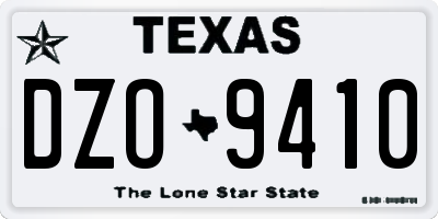 TX license plate DZO9410