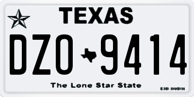 TX license plate DZO9414