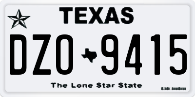 TX license plate DZO9415