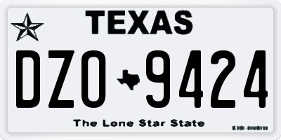 TX license plate DZO9424