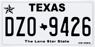 TX license plate DZO9426