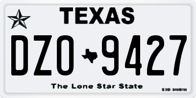 TX license plate DZO9427