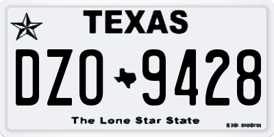 TX license plate DZO9428