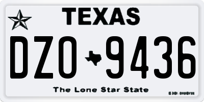TX license plate DZO9436