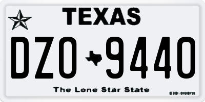 TX license plate DZO9440