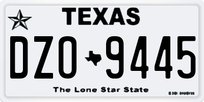 TX license plate DZO9445