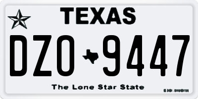 TX license plate DZO9447