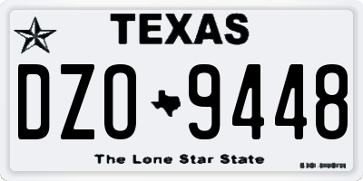 TX license plate DZO9448