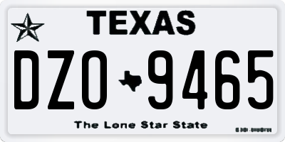 TX license plate DZO9465