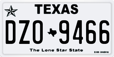 TX license plate DZO9466