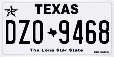 TX license plate DZO9468