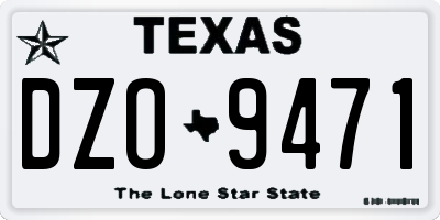 TX license plate DZO9471