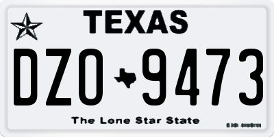 TX license plate DZO9473