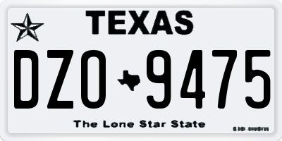 TX license plate DZO9475