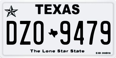 TX license plate DZO9479
