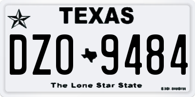 TX license plate DZO9484