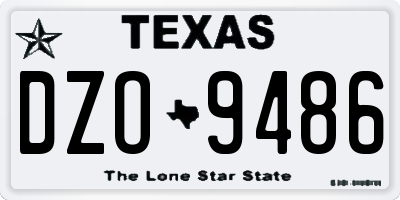 TX license plate DZO9486