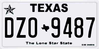 TX license plate DZO9487
