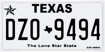 TX license plate DZO9494