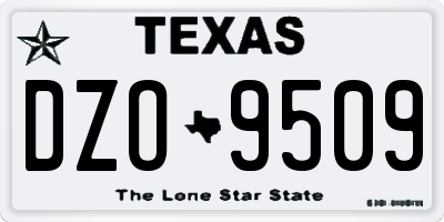 TX license plate DZO9509