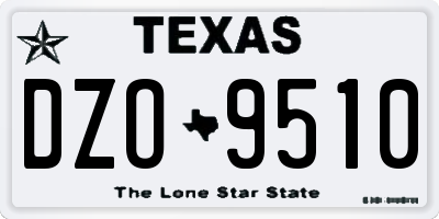 TX license plate DZO9510