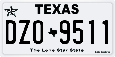 TX license plate DZO9511