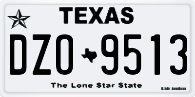 TX license plate DZO9513