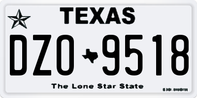 TX license plate DZO9518