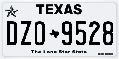 TX license plate DZO9528