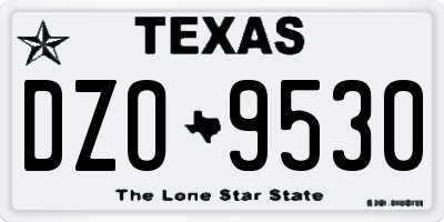 TX license plate DZO9530