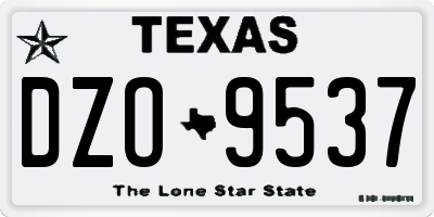 TX license plate DZO9537