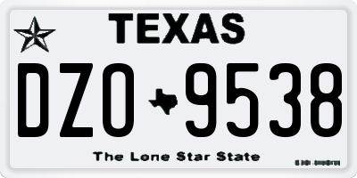 TX license plate DZO9538