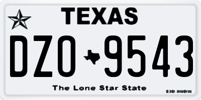 TX license plate DZO9543