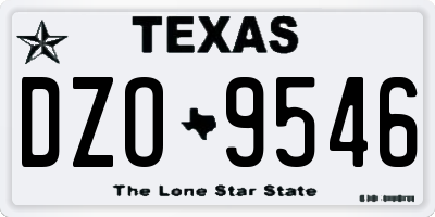 TX license plate DZO9546