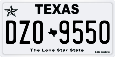 TX license plate DZO9550