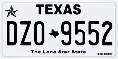 TX license plate DZO9552