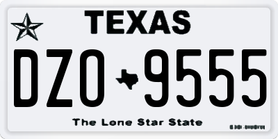 TX license plate DZO9555