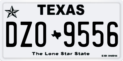 TX license plate DZO9556