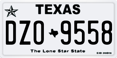 TX license plate DZO9558