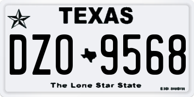 TX license plate DZO9568