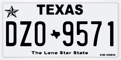 TX license plate DZO9571
