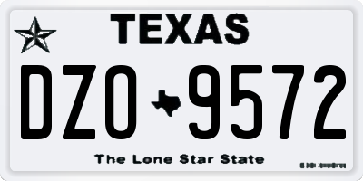 TX license plate DZO9572
