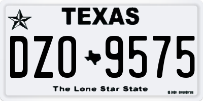 TX license plate DZO9575