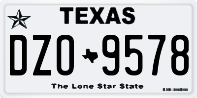 TX license plate DZO9578
