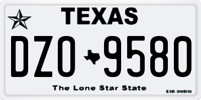 TX license plate DZO9580