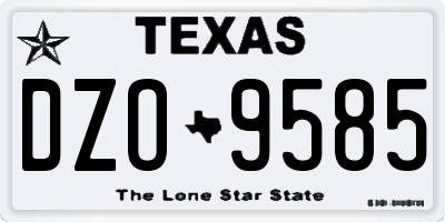 TX license plate DZO9585