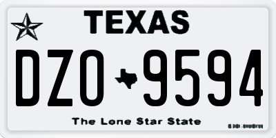 TX license plate DZO9594