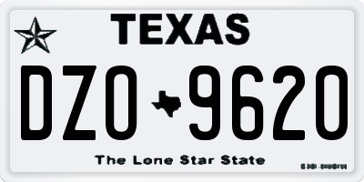 TX license plate DZO9620